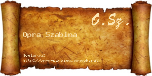 Opra Szabina névjegykártya