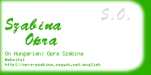 szabina opra business card